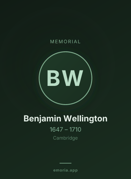 Memorial portrait of Benjamin Wellington