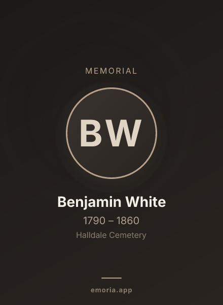 Memorial portrait of Benjamin White