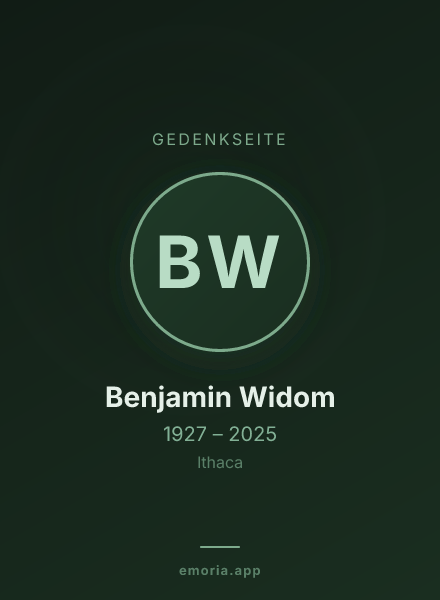 Gedenkportrait von Benjamin Widom