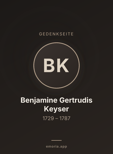 Gedenkportrait von Benjamine Gertrudis Keyser