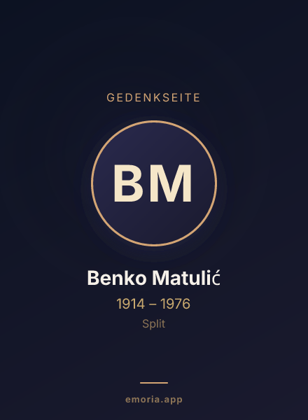 Gedenkportrait von Benko Matulić