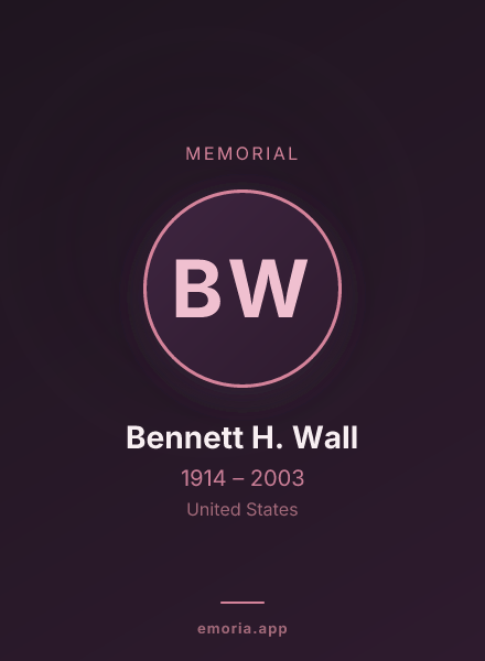 Memorial portrait of Bennett H. Wall