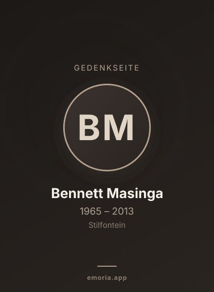 Gedenkportrait von Bennett Masinga