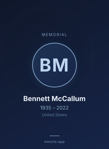 Memorial portrait of Bennett McCallum