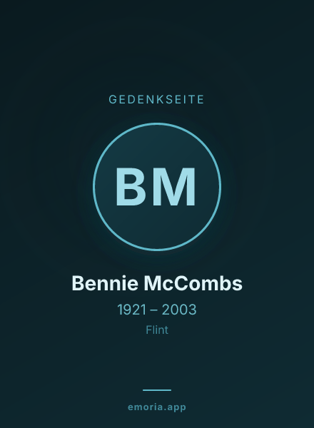 Gedenkportrait von Bennie McCombs