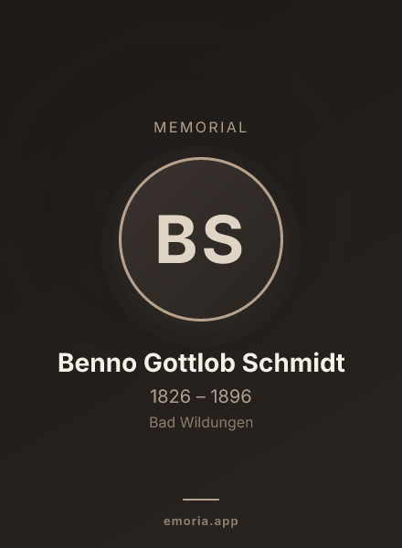 Memorial portrait of Benno Gottlob Schmidt