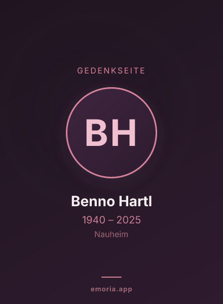 Gedenkportrait von Benno Hartl