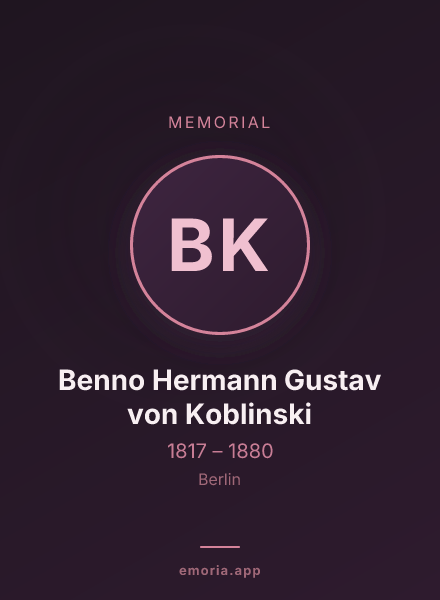 Memorial portrait of Benno Hermann Gustav von Koblinski