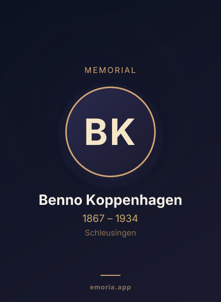 Memorial portrait of Benno Koppenhagen