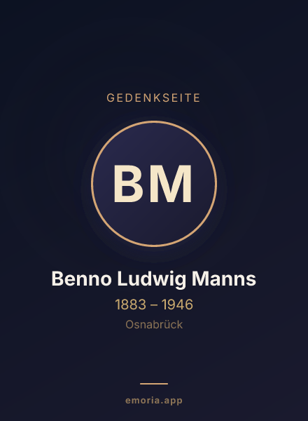 Gedenkportrait von Benno Ludwig Manns