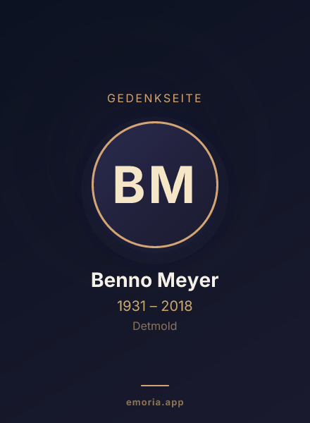 Gedenkportrait von Benno Meyer
