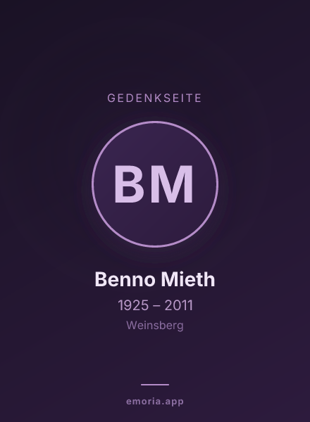 Gedenkportrait von Benno Mieth