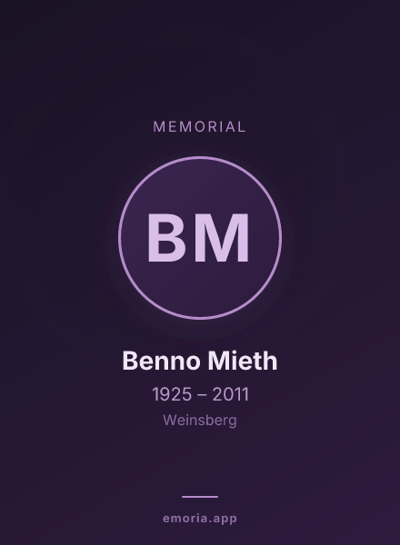 Memorial portrait of Benno Mieth