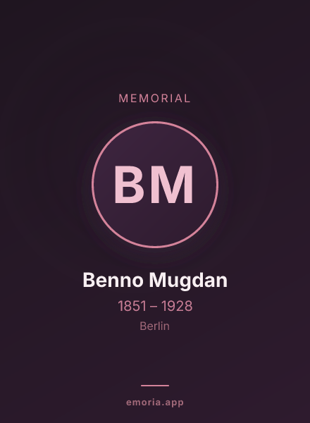 Memorial portrait of Benno Mugdan
