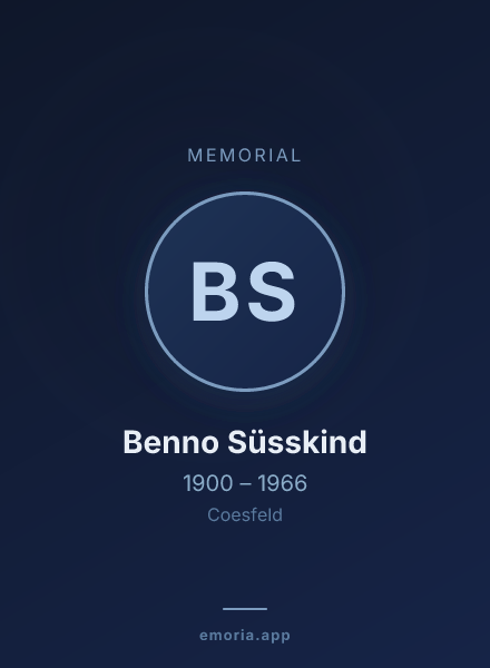 Memorial portrait of Benno Süsskind