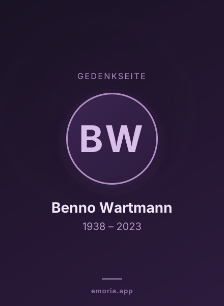 Gedenkportrait von Benno Wartmann