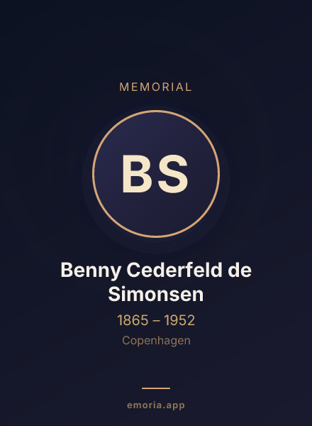 Memorial portrait of Benny Cederfeld de Simonsen
