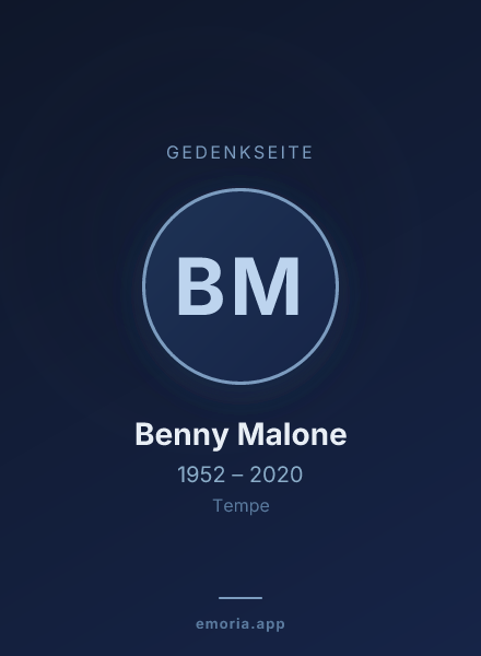 Gedenkportrait von Benny Malone