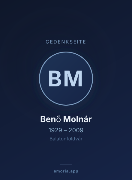 Gedenkportrait von Benő Molnár