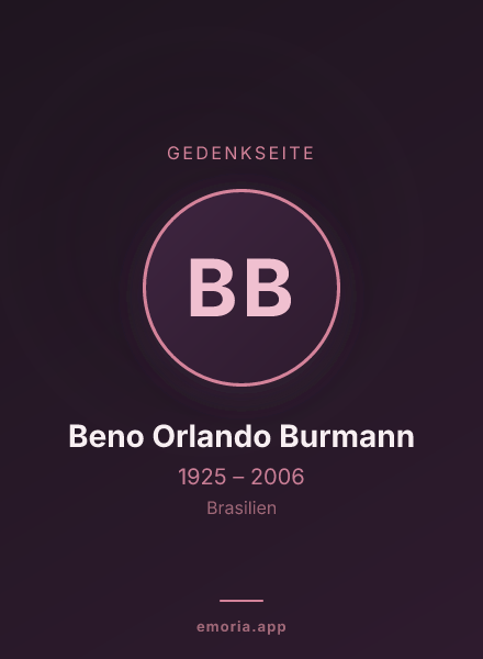 Gedenkportrait von Beno Orlando Burmann