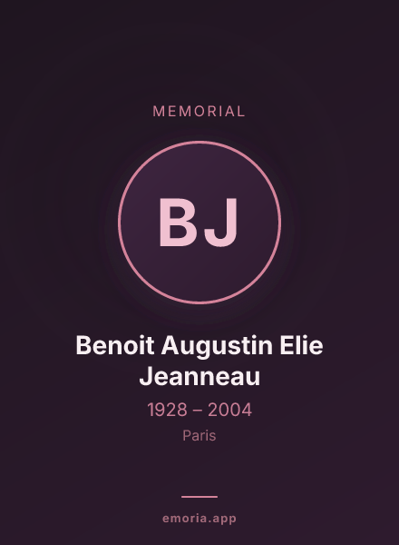 Memorial portrait of Benoit Augustin Elie Jeanneau