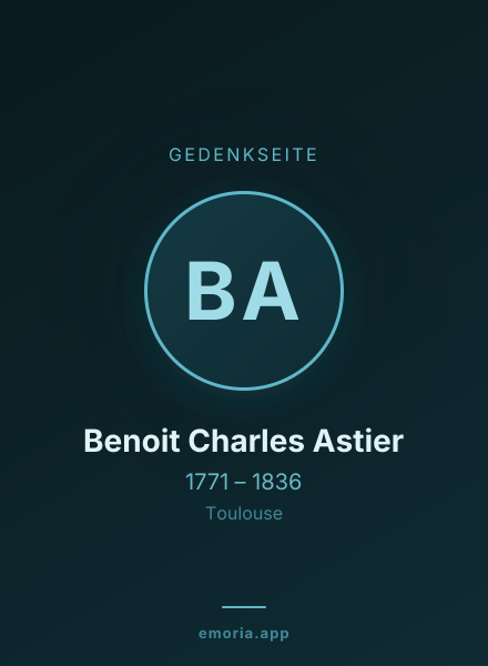 Gedenkportrait von Benoit Charles Astier