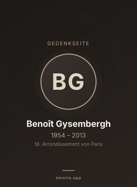 Gedenkportrait von Benoît Gysembergh