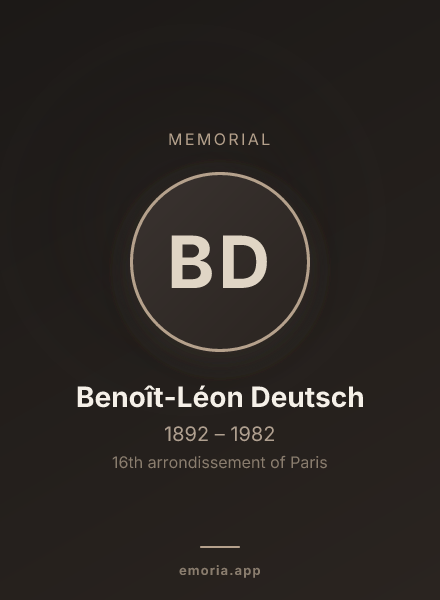 Memorial portrait of Benoît-Léon Deutsch