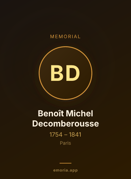 Memorial portrait of Benoît Michel Decomberousse