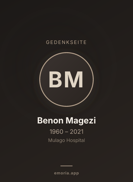 Gedenkportrait von Benon Magezi