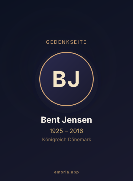 Gedenkportrait von Bent Jensen