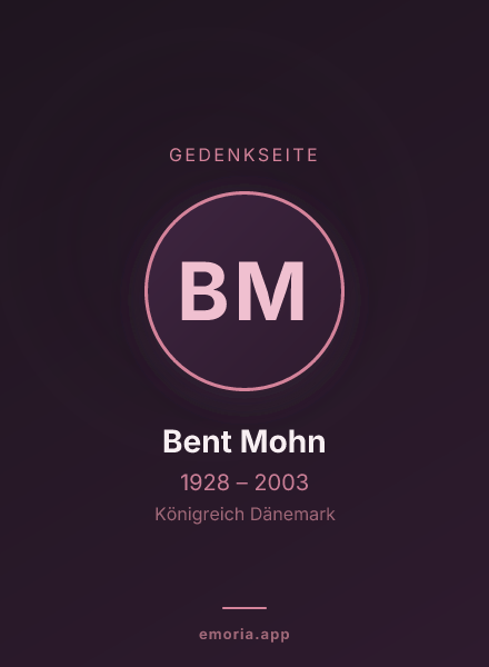 Gedenkportrait von Bent Mohn