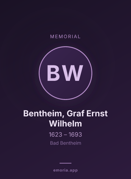 Memorial portrait of Bentheim, Graf Ernst Wilhelm