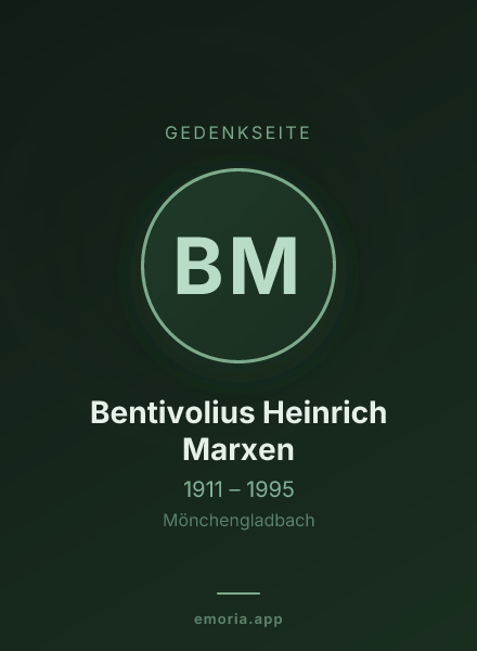 Gedenkportrait von Bentivolius Heinrich Marxen
