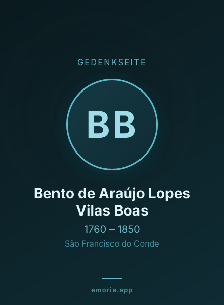 Gedenkportrait von Bento de Araújo Lopes Vilas Boas
