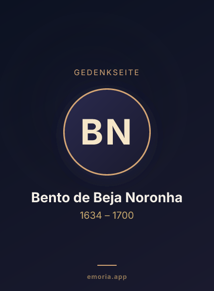 Gedenkportrait von Bento de Beja Noronha