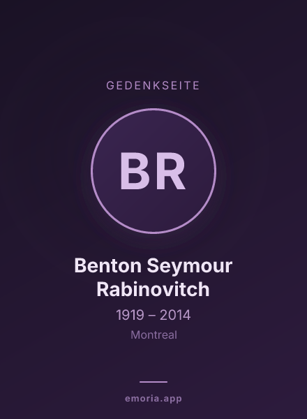 Gedenkportrait von Benton Seymour Rabinovitch