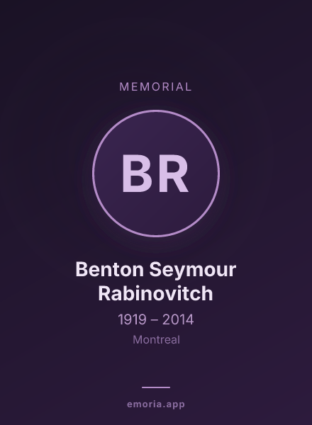 Memorial portrait of Benton Seymour Rabinovitch