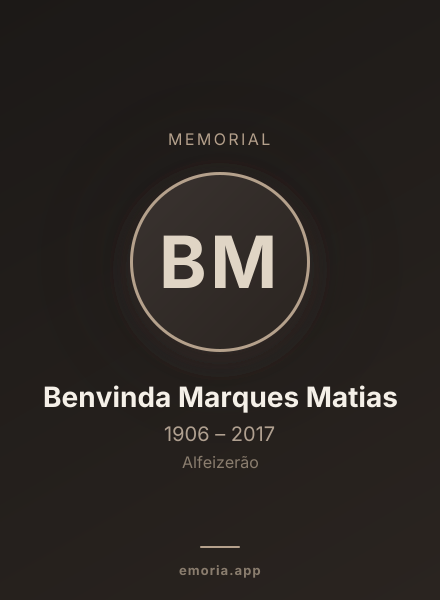 Memorial portrait of Benvinda Marques Matias