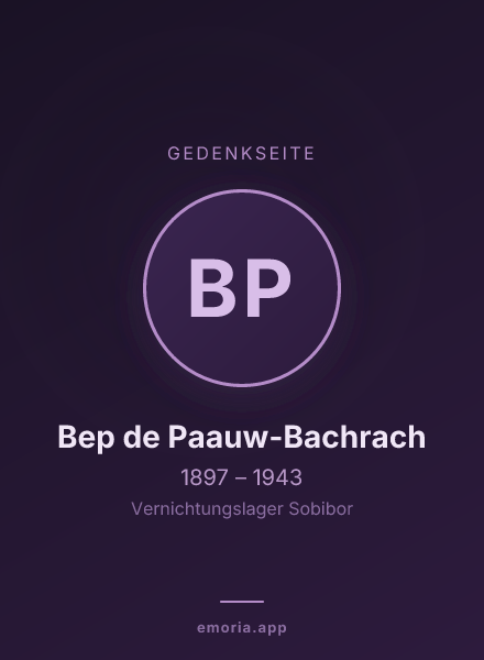 Gedenkportrait von Bep de Paauw-Bachrach