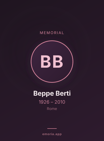 Memorial portrait of Beppe Berti
