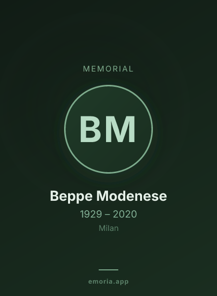 Memorial portrait of Beppe Modenese