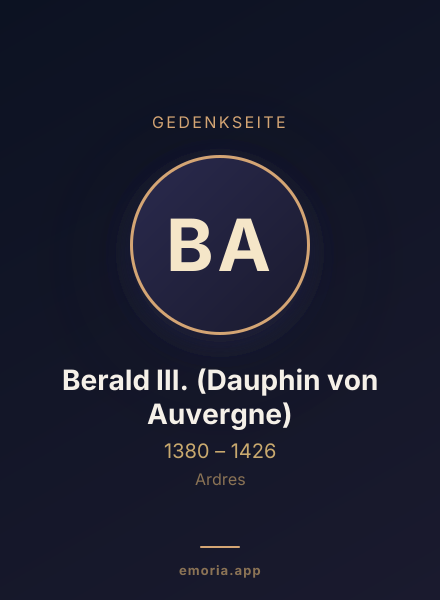 Gedenkportrait von Berald III. (Dauphin von Auvergne)
