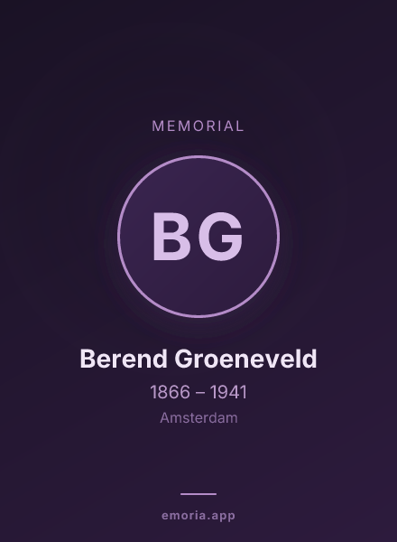 Memorial portrait of Berend Groeneveld