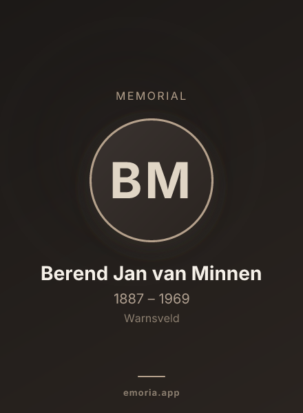 Memorial portrait of Berend Jan van Minnen