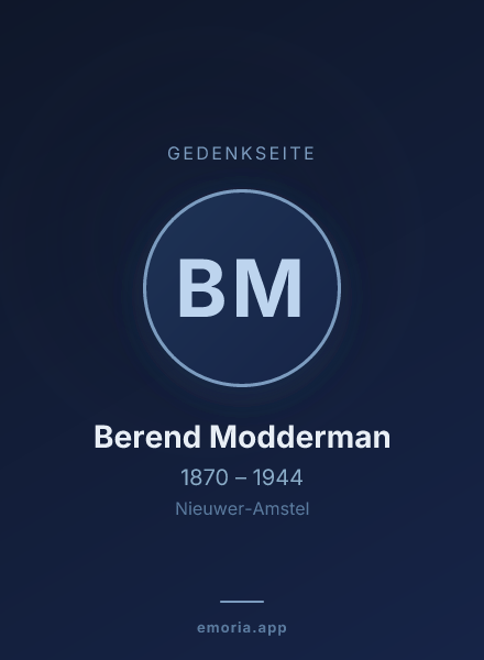 Gedenkportrait von Berend Modderman