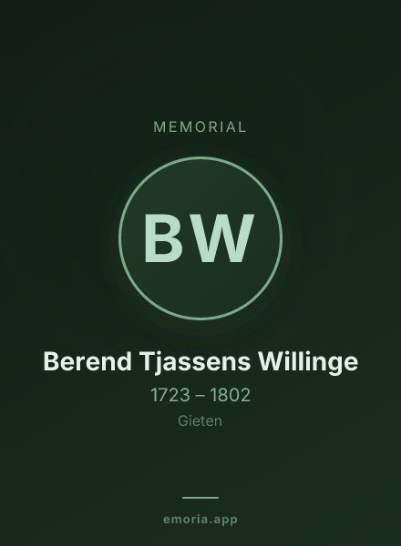 Memorial portrait of Berend Tjassens Willinge