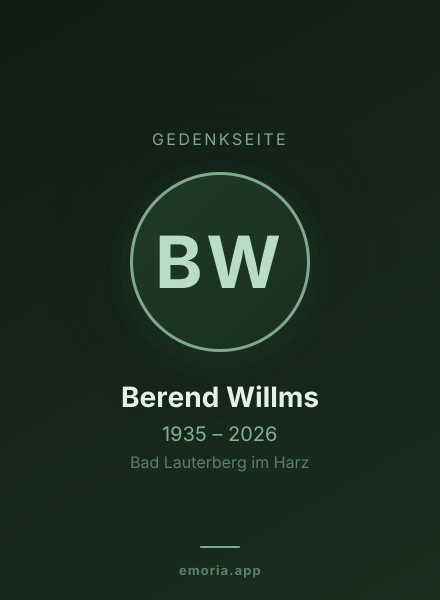 Gedenkportrait von Berend Willms
