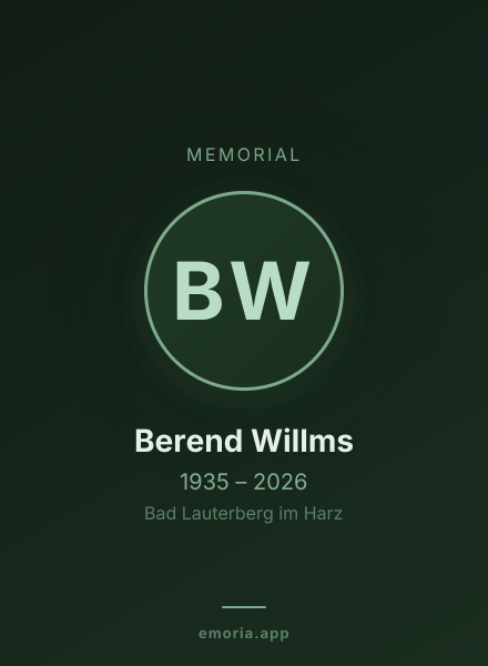 Memorial portrait of Berend Willms