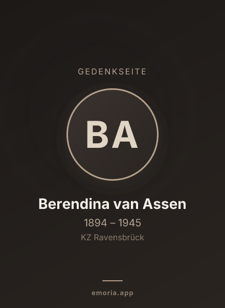 Gedenkportrait von Berendina van Assen